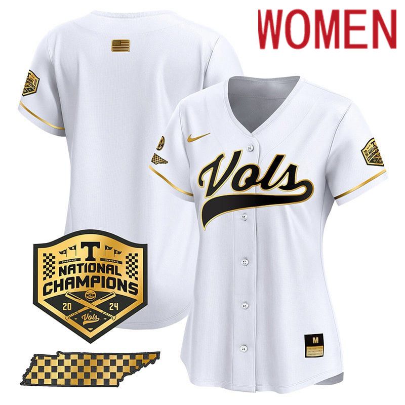 Women Tennessee Volunteers Blank White 2024 Nike Champions Vapor Premier Limited NCAA Jersey style 1->women nfl jersey->Women Jersey